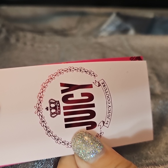 NWT Juicy Couture Silver Sweatpants Sleek Metallic Design - Picture 2 of 4